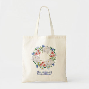 Bolso De Tela Amabilidad de la planta Guirnalda Botánica Blanca