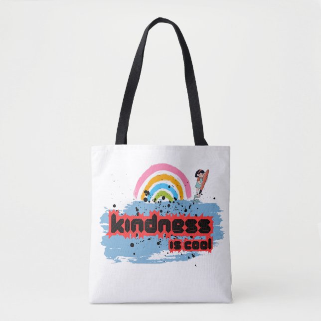 Bolso De Tela Amabilidad es Guay - Vibes de surf en el arco iris (Anverso)