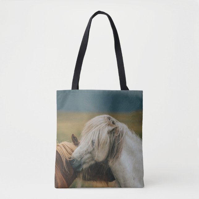 BOLSO DE TELA AMABLE PAREJA DE CABALLOS (Anverso)
