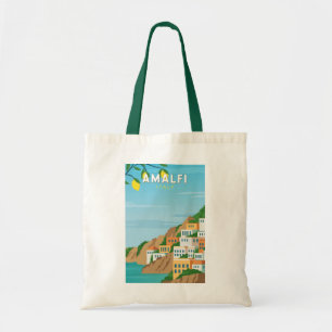 Bolso De Tela Amalfi Italia Retro Viaje Art Vintage