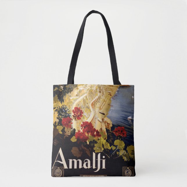 Bolso De Tela Amalfi Italia Viaje Afiche Arte Gráfico (Anverso)