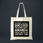 Bolso De Tela AMANDA Nombre Navidades de Funny Birthday Personal<br><div class="desc">AMANDA Nombre Chiste de Navidades divertidos de cumpleaños personalizado</div>