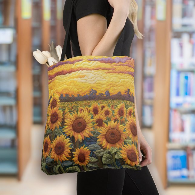 Bolso De Tela Amanecer de girasoles rusos (Subido por el creador)