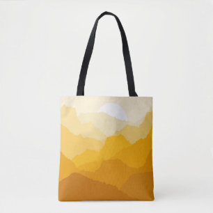 Bolso De Tela Amanecer de montaña amarillo y naranja