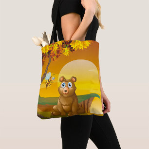 Bolso De Tela Amanecer del oso marrón