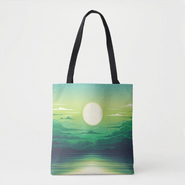 Bolso De Tela Amanecer en ropa de ilustracion marino, arte, bell (Anverso)