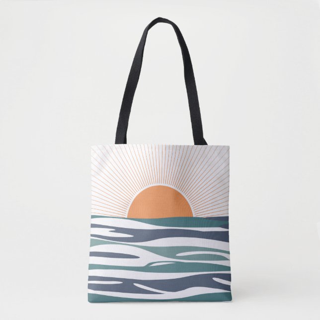 Bolso De Tela Amanecer junto al mar (Anverso)