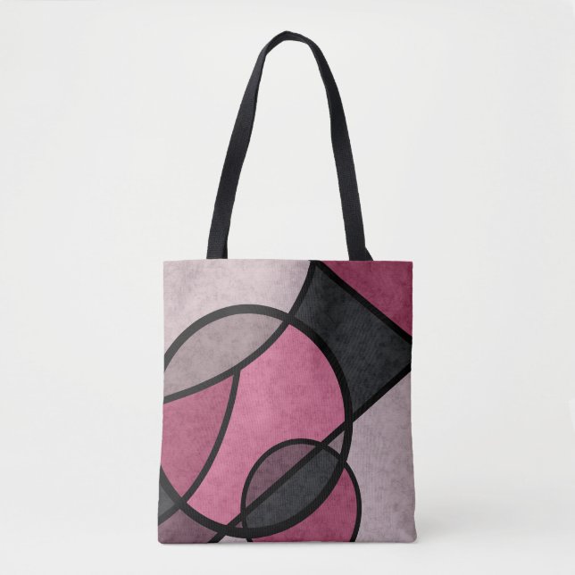 Bolso De Tela Amanecer rosa , abstracto (Anverso)
