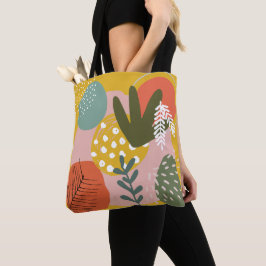 Bolso De Tela Amante abstracto personalizado amarillo rosado col