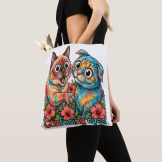 Bolso De Tela Amante de gato lindo gato divertido Siamés y Chart