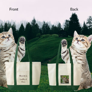Bolso De Tela Amante de Gatos Divertidos Acaricia y Garras