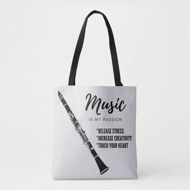 Bolso De Tela Amante de instrumentos musicales Clarinet (Anverso)