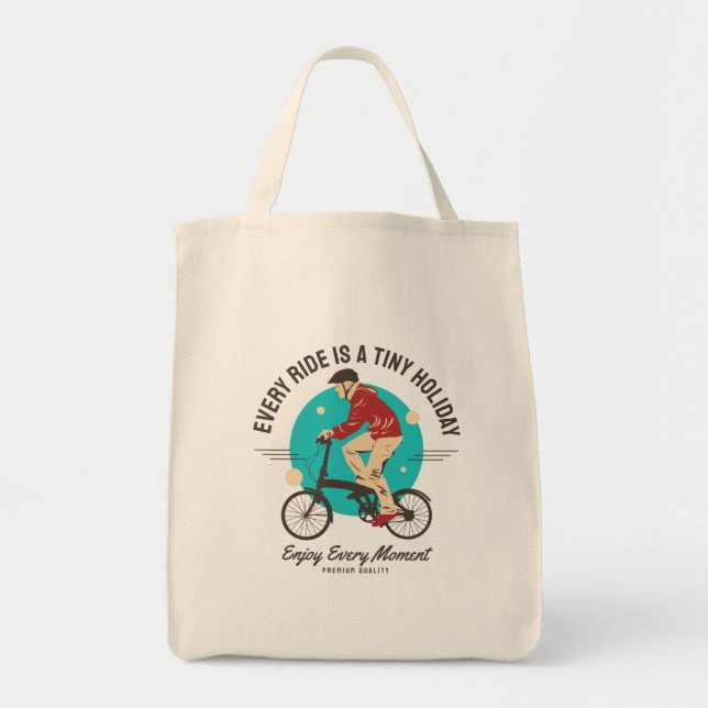 Bolso De Tela Amante de la bicicleta - Disfruta cada momento (Frente)