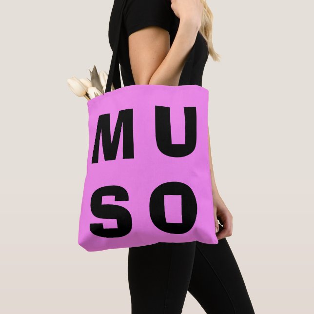 Bolso De Tela Amante de la música contemporánea negra Muso Pink (Detalle)