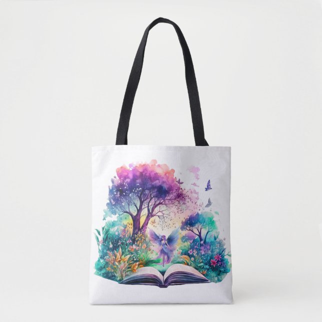 Bolso De Tela Amante de Libros de Fantasía Hada (Anverso)