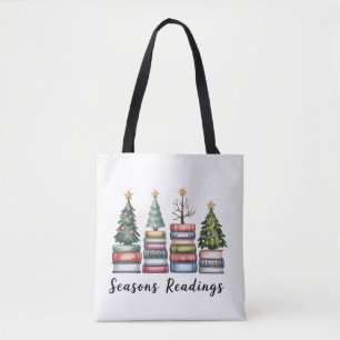 Bolso De Tela Amante de libros de Navidad profesor leyendo tempo