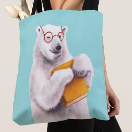 Bolso De Tela Amante de libros de oso polar friki
