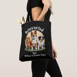 Bolso De Tela Amante de los perros Introvertido pero dispuesto a
