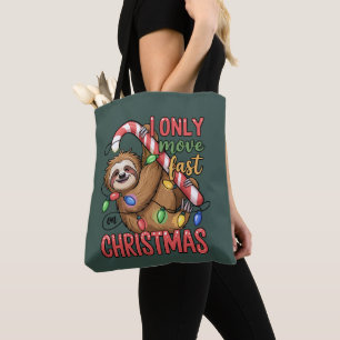 Bolso De Tela Amante de perezosos divertidos Navidad Animal Cute