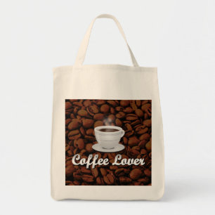 Bolso De Tela Amante del café, frijol blanco/frijol