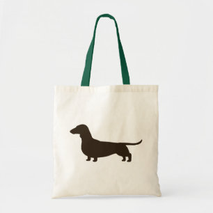 Bolso De Tela Amante del Dachshund de la silueta el del perro