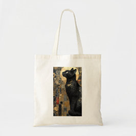 Bolso De Tela Amante del gato Art Nouveau dorado