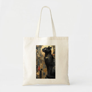 Bolso De Tela Amante del gato Art Nouveau dorado
