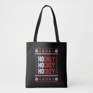 Bolso De Tela Amante del hockey sobre hielo Santa de Navidad div