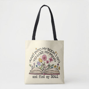 Bolso De Tela Amante del libro floral