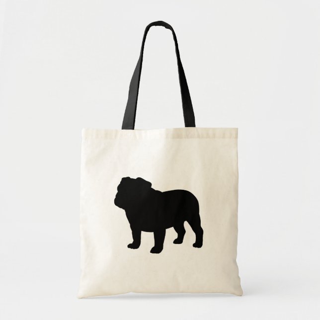 Bolso De Tela Amante fresco inglés del perro de la silueta el | (Frente)