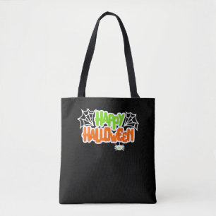 Bolso De Tela Amantes de las arañas felices de Halloween colorid