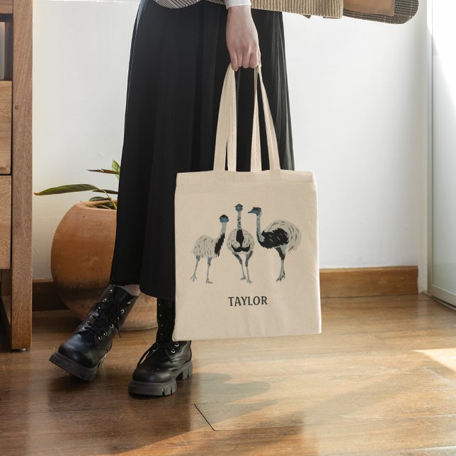 Bolso De Tela Amantes de las aves de Emus Personalizados (Subido por el creador)