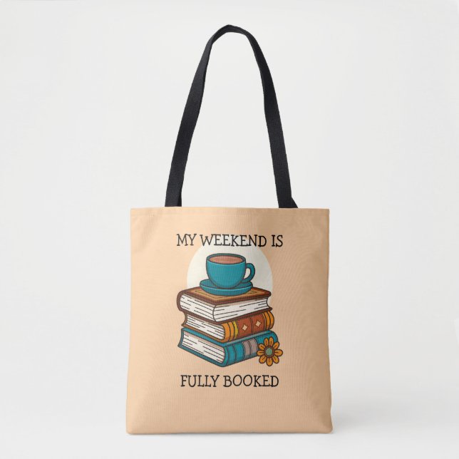 Bolso De Tela Amantes de libros completos de fin de semana (Anverso)