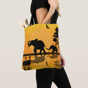 Bolso De Tela amantes de los elefantes africanos