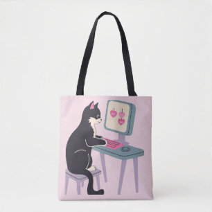 Bolso De Tela Amantes de los gatos Gato de esmoquin 