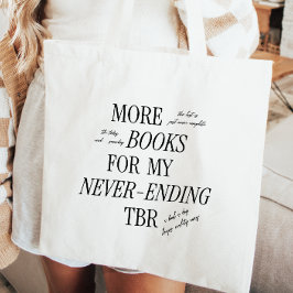 Bolso De Tela Amantes de los libros TBR tipografía retro script