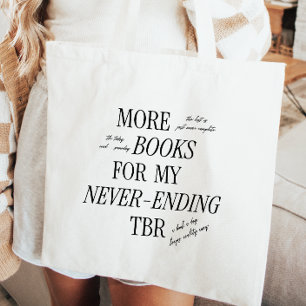 Bolso De Tela Amantes de los libros TBR tipografía retro script