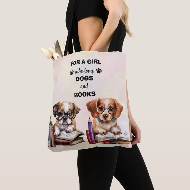 Bolso De Tela Amantes De Los Perros Y Los Libros (Detalle)