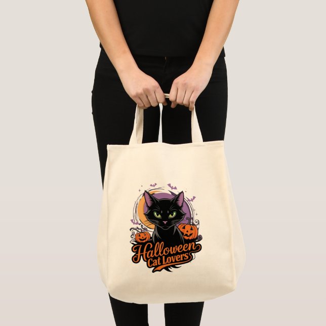 Bolso De Tela Amantes del gato de Halloween (Anverso (producto))