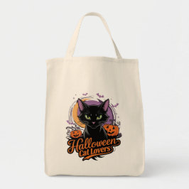 Bolso De Tela Amantes del gato de Halloween