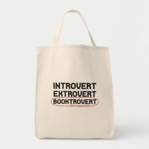Bolso De Tela Amantes del libro graciosos de Introvert Extrovert