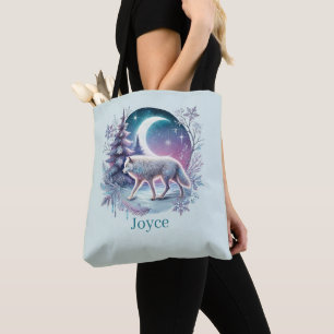 Bolso De Tela Amantes del lobo lindo añaden nombre 
