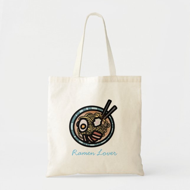 Bolso De Tela Amantes del Ramen adorables japoneses (Frente)