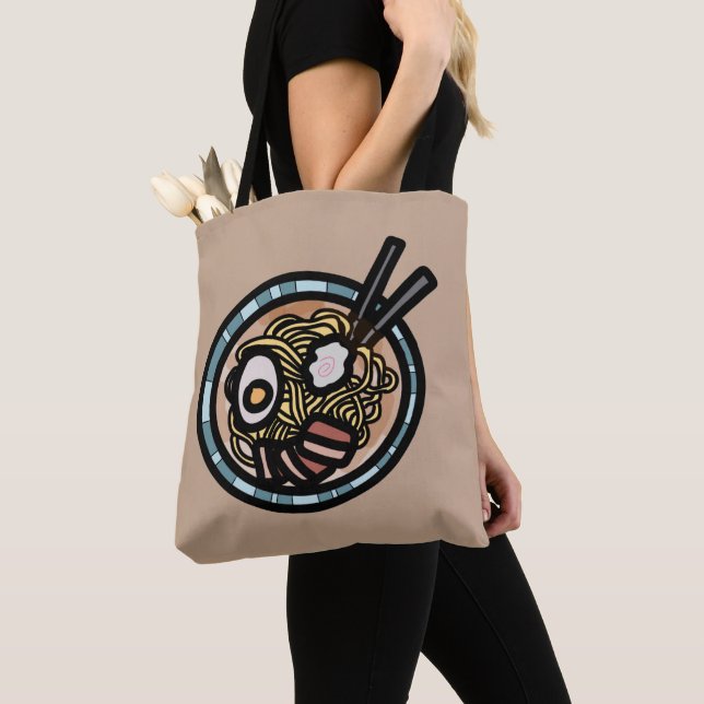 Bolso De Tela Amantes del Ramen adorables japoneses (Detalle)