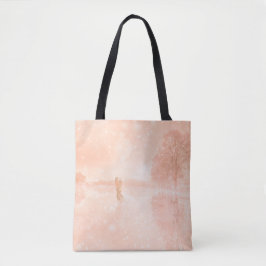 Bolso De Tela Amantes en una laguna congelada