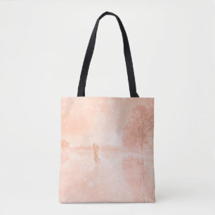 Bolso De Tela Amantes en una laguna congelada