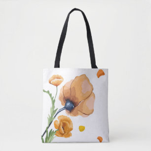 Bolso De Tela amapola acuarela naranja