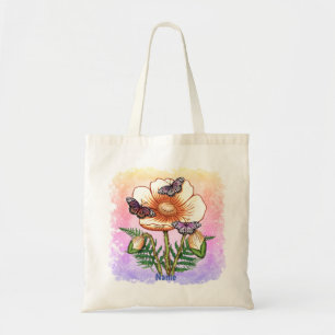 Bolso De Tela Amapola amarilla mariposa