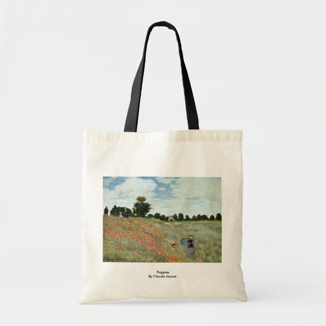Bolso De Tela Amapolas de Claude Monet (Frente)