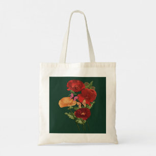 Bolso De Tela Amapolas y Mariposas